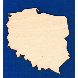 Mapa Polski zarys 10x10cm   / SKLEJKA #3mm , Polska,  mapa